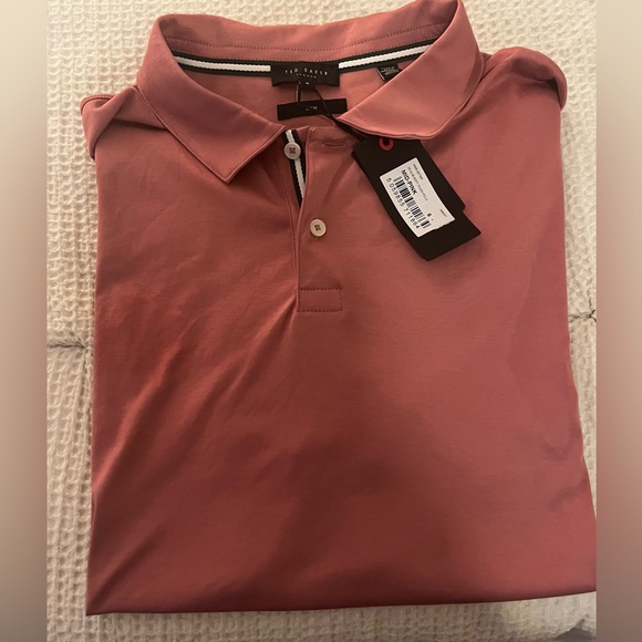 Ted Baker Other - New! Ted Baker London Men’s ZEITER Cotton Slim Fit Polo Shirt Pink Size 6 Slim